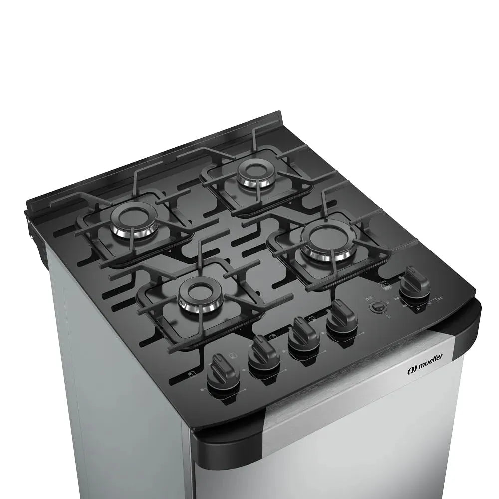 Fogão de Piso Mueller 4 Bocas Decorato Vetro Inox – Bivolt