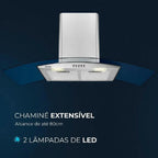Coifa de Parede Mondial 250W Inox CF90-01 - 127 Volts