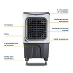 Climatizador Evaporativo Industrial 70 Litros Britania BCL70 127V
