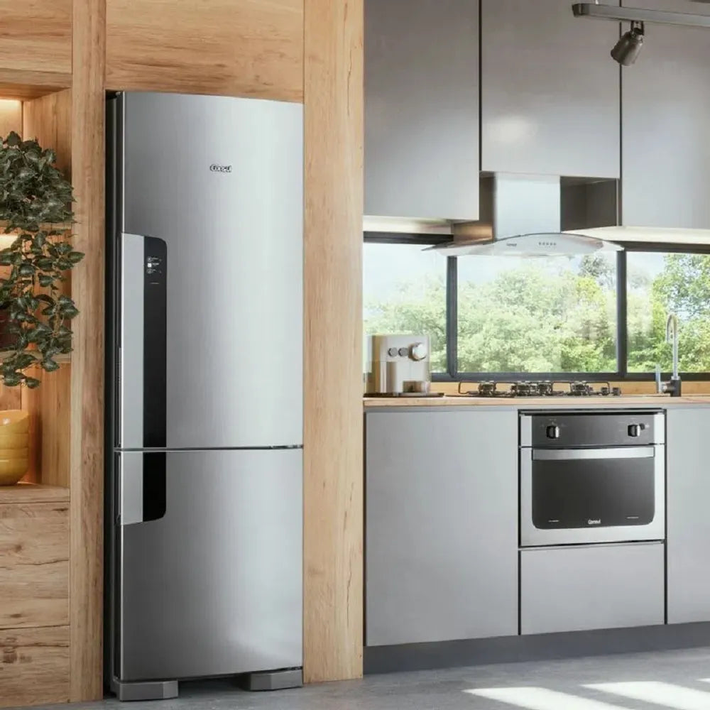 Refrigerador Consul 397 Litros Frost Free Duplex Evox Inox Com Freezer Embaixo CRE44BK – 127 Volts
