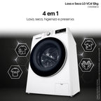 Lava e Seca LG 12Kg Smart com Inteligência Artificial AIDD Branca VC4 CV5012WC4 - 127 Volts
