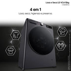 Lava e Seca LG 12Kg Smart com Inteligência Artificial AIDD Inox VC4 CV5012PC4A - 220 Volts