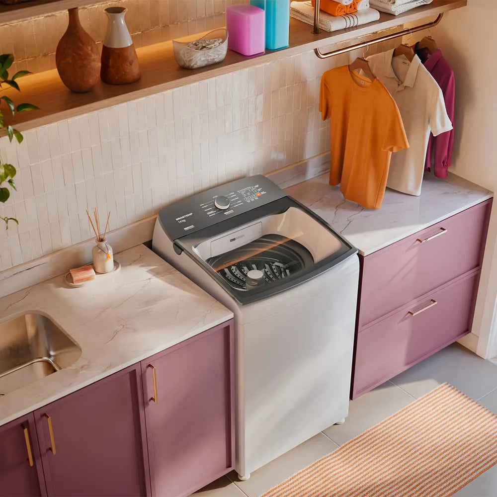 Lavadora de Roupas Brastemp 14Kg Smart Sensor Branca BWJ14AB - 127 Volts