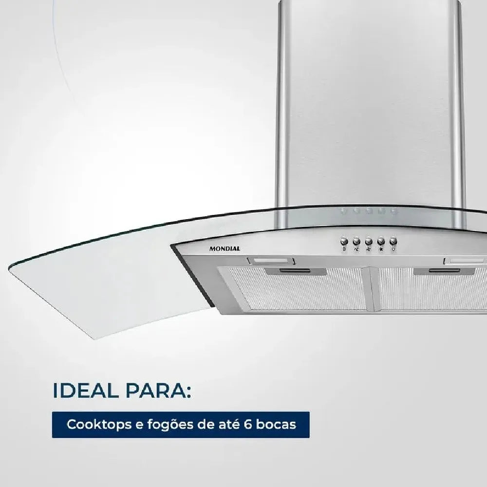 Coifa de Parede Mondial 250W Inox CF90-01 - 127 Volts