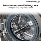Lava e Seca LG 12Kg Smart com Inteligência Artificial AIDD Inox VC4 CV5012PC4A - 220 Volts