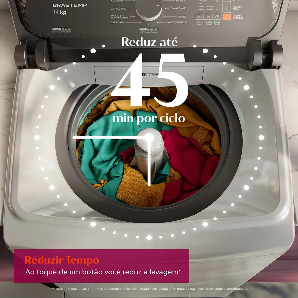 Lavadora de Roupas Brastemp 14Kg Smart Sensor Branca BWJ14AB - 220 Volts
