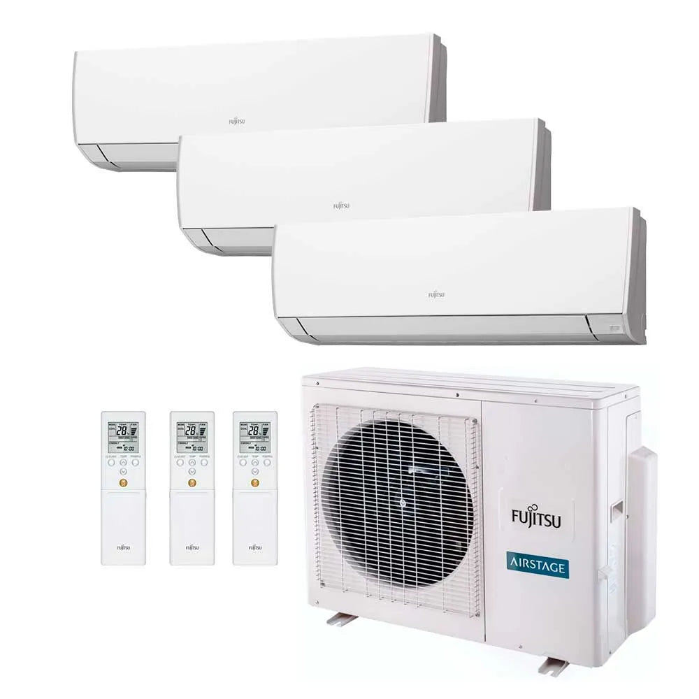 Ar Condicionado Multi Split Inverter Fujitsu Airstage Premium 24.000 BTU/h (1x 12.000 e 2x 7.000) Quente/Frio 220V