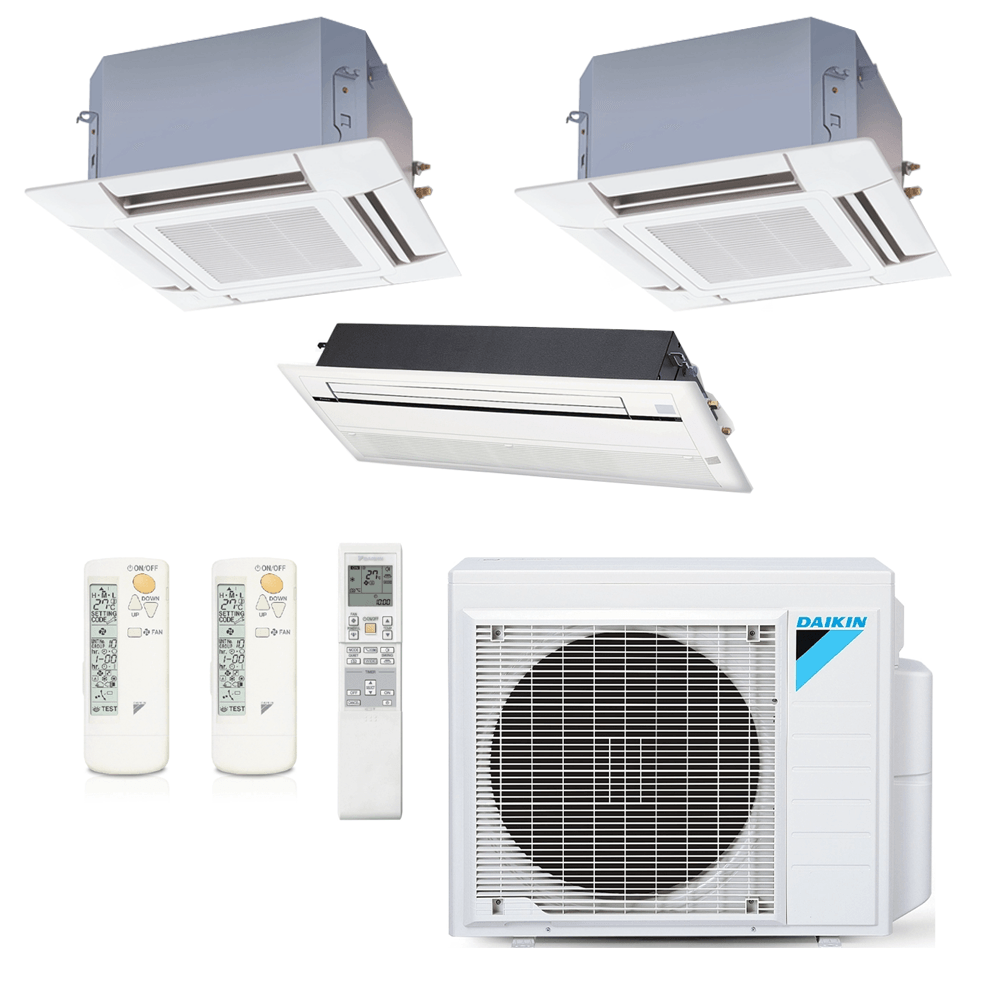 Ar Condicionado Daikin Multi Split Inverter 24.000 BTU/h (1x Cassete 1 Via 9.000 e 2x Cassete 4 Vias 9.000) - Quente/Frio 220V