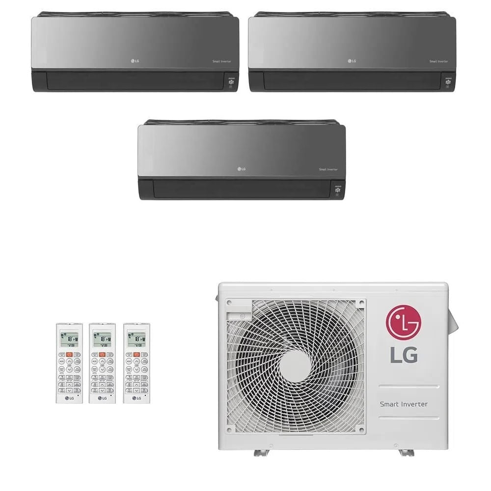 Ar-Condicionado Multi Split Inverter LG 24.000 (1x Evap HW Artcool 9.000 + 2x Evap HW Artcool 12.000) Quente/Frio 220V